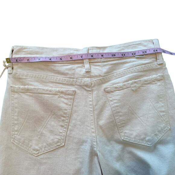 NWT Mother Superior Down Low Spinner Heel Natural Acts Cream Wide Leg Jean 26 - Picture 13 of 16
